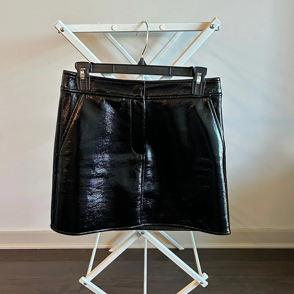Michael Kors Shiny Black Mini Skirt - Picture 1 of 4
